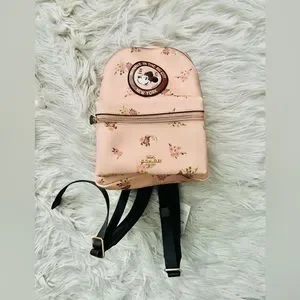Coach Disney Minnie Mouse Vintage Pink Floral Charlie Mini Backpack Purse F29354 Loungefly x Disney Mickey & Minnie Mouse Floral Mini  main image 4